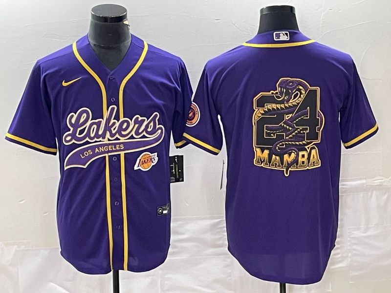 Men Los Angeles Lakers Blank Purple 2023 Nike Co Branding Game NBA Jersey style 1